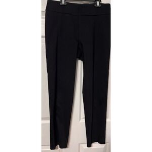 Krazy Larry Black Pull On Ankle Pants Womens Sz 10 Stretch Tummy Panel USA Made